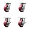 Service Caster 5 Inch Poly on Aluminum Swivel Caster Set with Roller Bearings 2 Brakes SCC SCC-35S520-PAR-2-SLB-2 - alternate 1